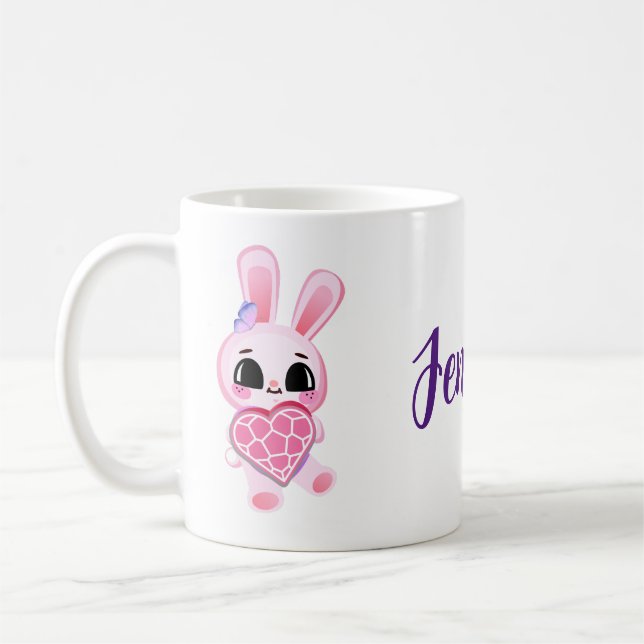 Happiness magic sweet bunny in the rainbow kaffemugg (Vänster)