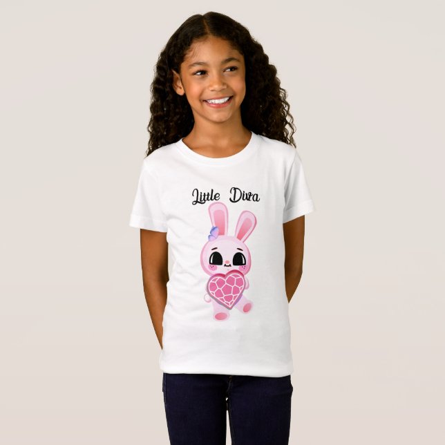 Happiness magic sweet bunny in the rainbow t shirt (Hel framsida)