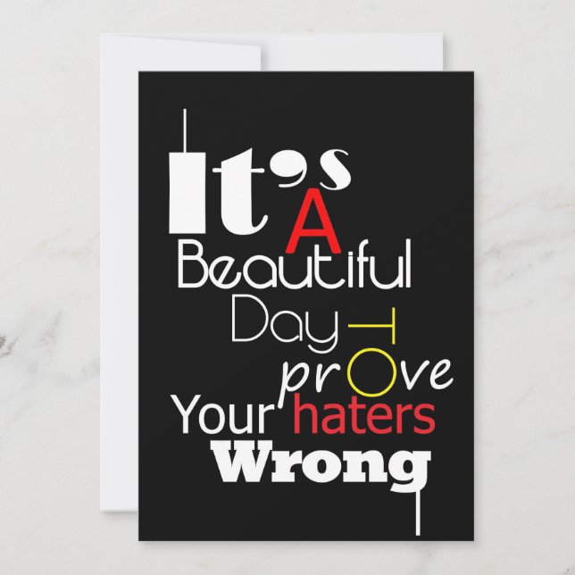 Happiness Quote It Is A Beautiful Day Tack Kort (Framsida)