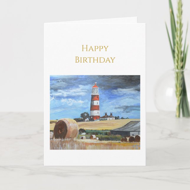 Happisburgh fyr Födelsedags kort (Framsida)