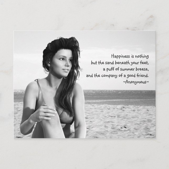 Happity Black and White Post Card Vykort (Framsida)