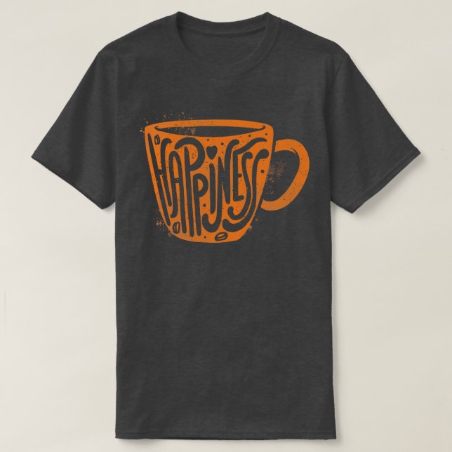Happity Coffee Typography T Shirt (Design framsida)