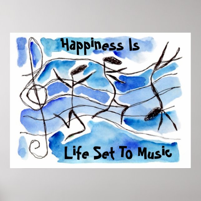 "Happity is Set to Music" ~ Lycklig Notes Poster (Framsidan)