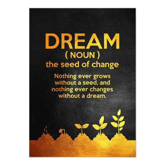 Happity Quote Dream Definition Fototryck (Framsidan)