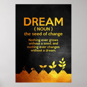 Happity Quote Dream Definition Poster