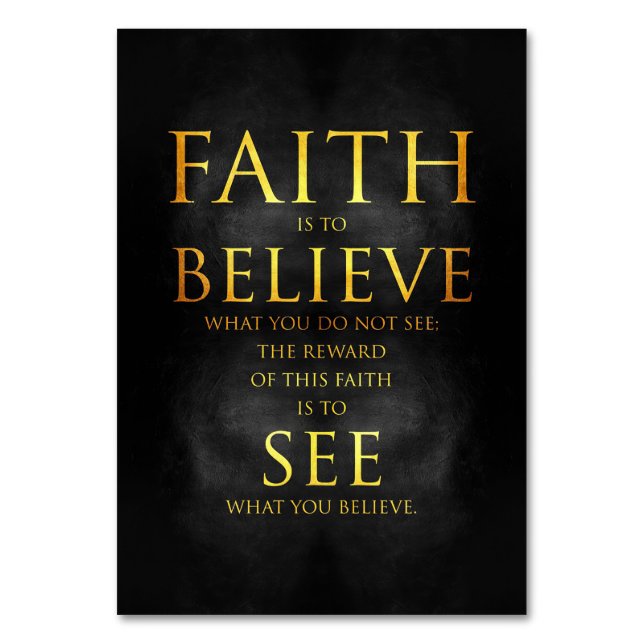 Happity Quote Faith Tro See Bordsnummer (Framsidan)