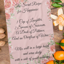 Happity Recipe Blommigt Kitchen Towel