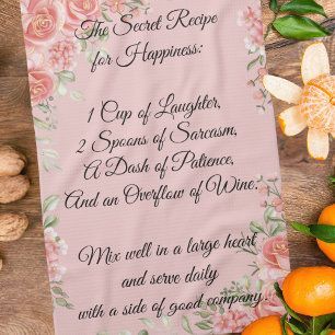 Happity Recipe Blommigt Kitchen Towel Kökshandduk