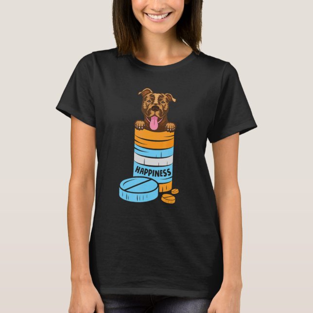 Happity Staffy Stbudsdshire Bull Terrier T Shirt (Framsida)