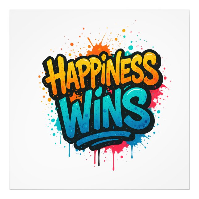 Happity Wins Graffiti Design Fototryck (Framsidan)