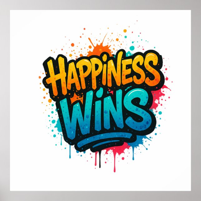 Happity Wins Graffiti Design Poster (Framsidan)