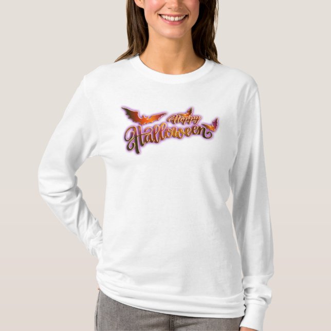 Happly Halloween Långärmad shirt T Shirt (Framsida)
