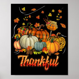 Happpy Thanksgiving Day - höstfällning Löv Poster