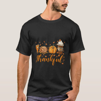 Happpy Thanksgiving Day Turkey Latte Pumpkin Paj T Shirt