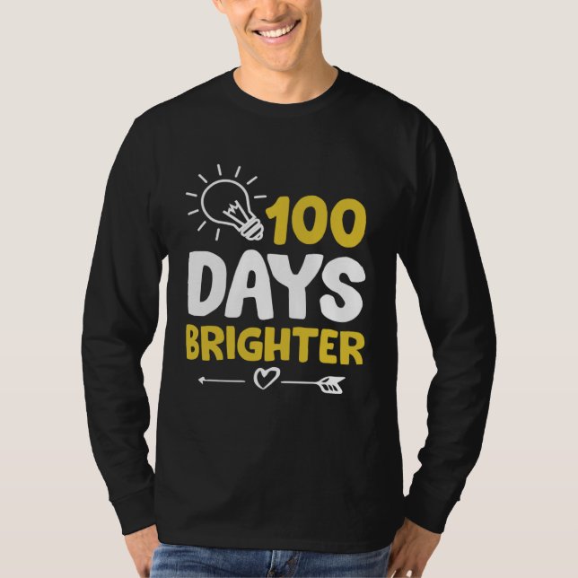 Happy 100 Days Brighter School Bright Light Bulb G T Shirt (Framsida)