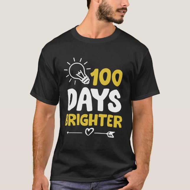 Happy 100 Days Brighter School Bright Light Bulb G T Shirt (Framsida)