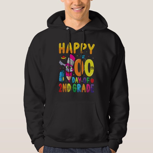 Happy 100 Days Of 2nd Grade Students 100 Days Of S Hoodie (Framsida)
