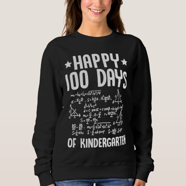 Happy 100 Days Of Kindergarten Math Teacher Equati T Shirt (Framsida)