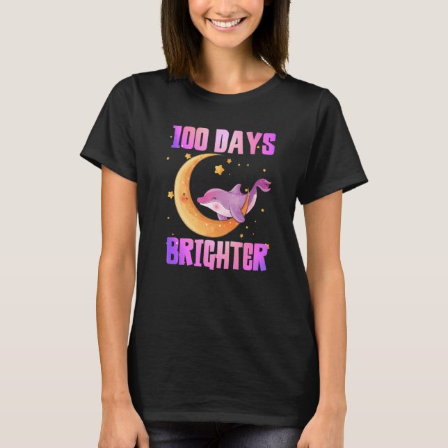 Happy 100 Days of school 100 days brighter Cute do T Shirt (Framsida)