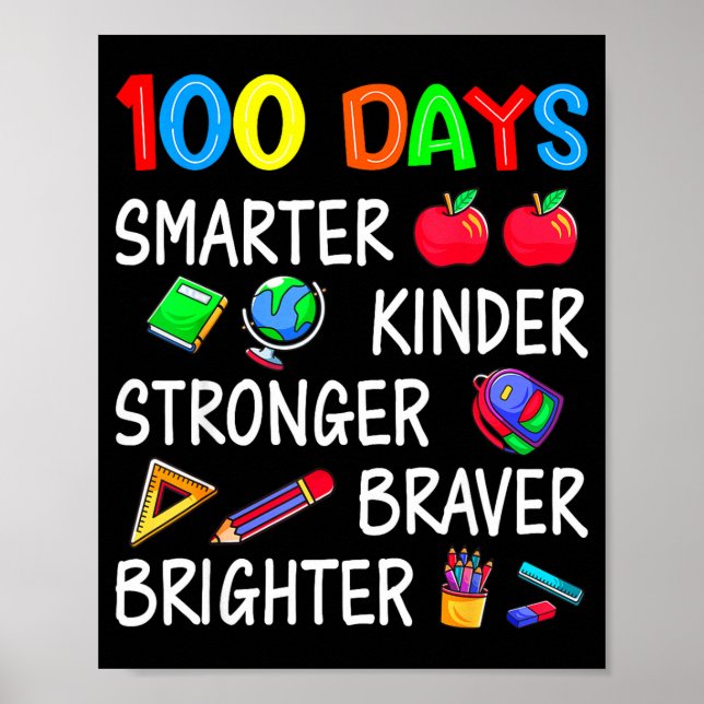 Happy 100 Days Of School 100th Day Of School Kids  Poster (Framsidan)