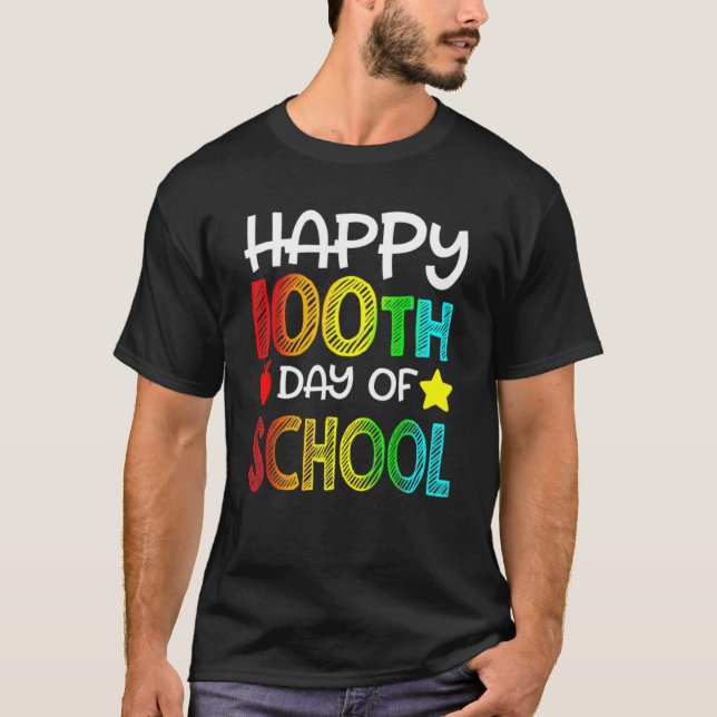Happy 100 Days Of School 100th Day Student Kids Te T Shirt (Framsida)