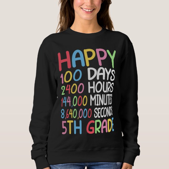 Happy 100 Days Of School 5th Grade Student Math Te T Shirt (Framsida)