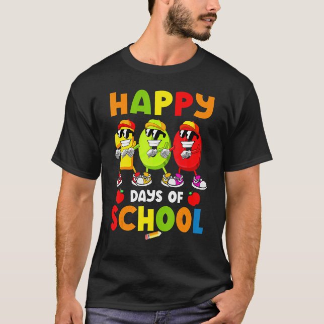 Happy 100 Days Of School Flossing Dance 100 Days S T Shirt (Framsida)