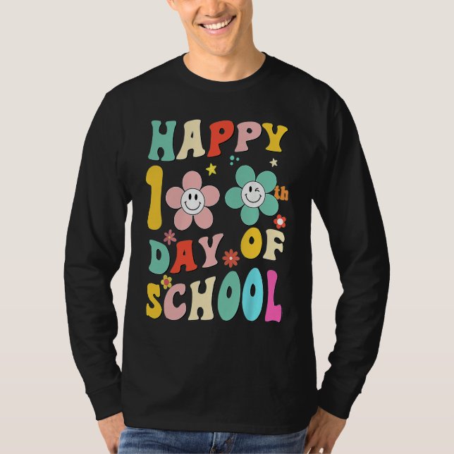 happy 100 Days Of school groovy 100th day school T T Shirt (Framsida)