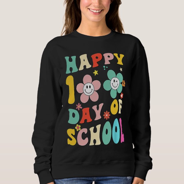 happy 100 Days Of school groovy 100th day school T T Shirt (Framsida)