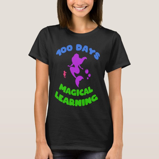 Happy 100 Days Of School Magical Learning Adorable T Shirt (Framsida)