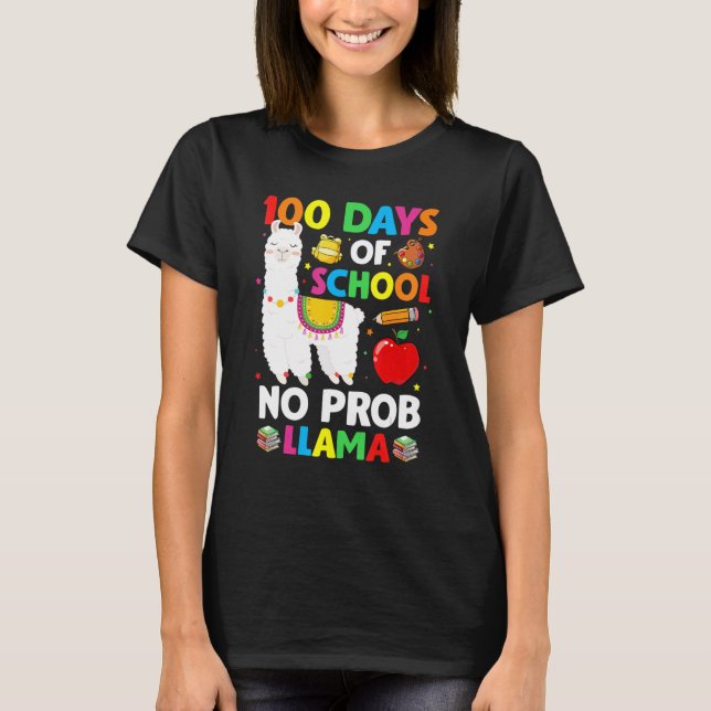 Happy 100 Days Of School No Pro-Llama Llama Teache T Shirt (Framsida)