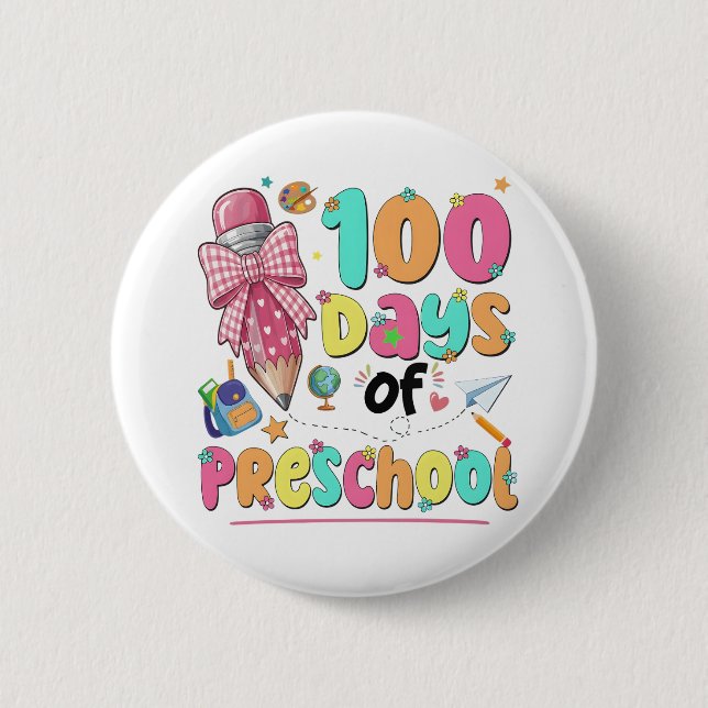 Happy 100 Days of School Pink Bow Knapp (Framsida)