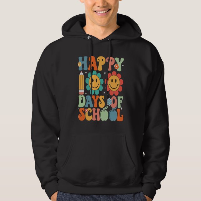 Happy 100 Days of School Retro Hoodie (Framsida)