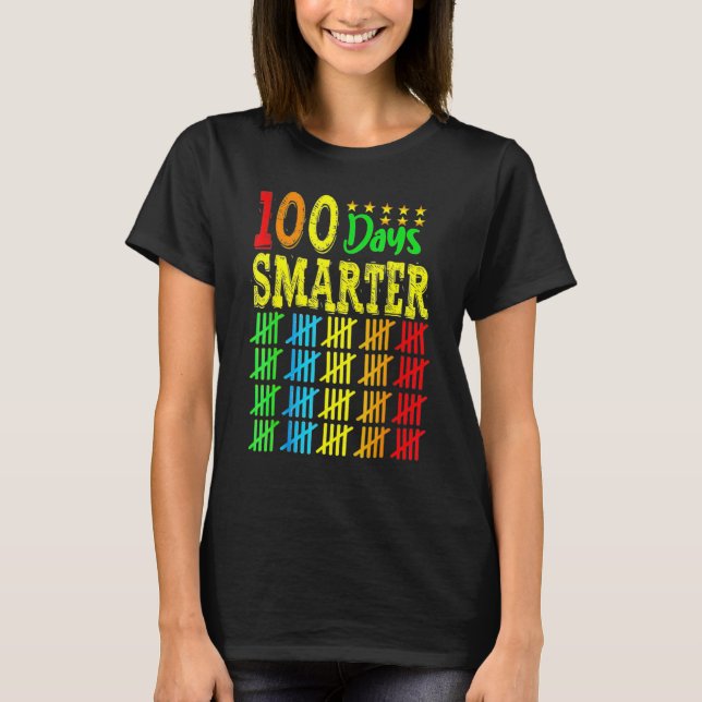 Happy 100 Days Of School Smarter Teacher And Stude T Shirt (Framsida)
