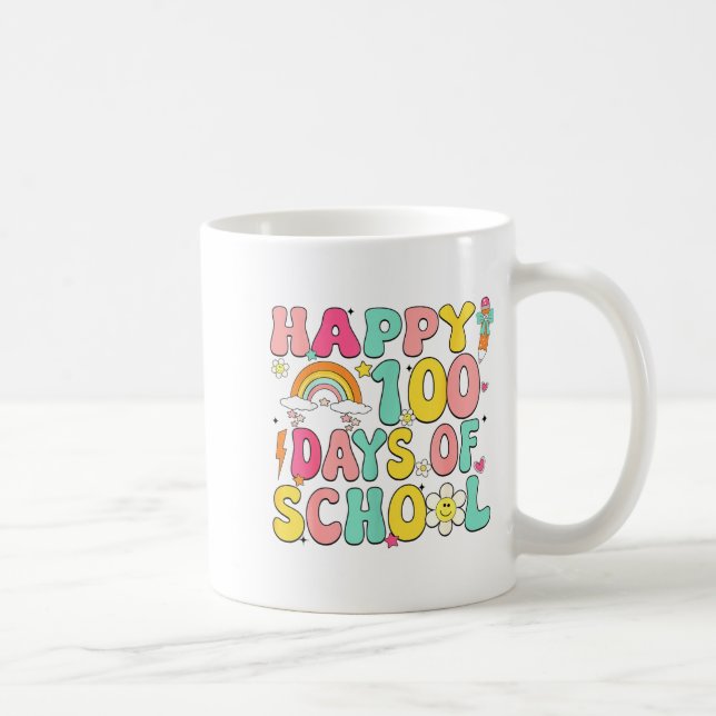 Happy 100 Days Of School Teacher Appreciation Boys Kaffemugg (Höger)