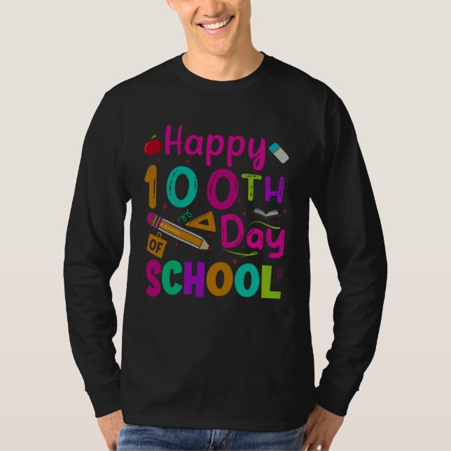Happy 100 Days of School Teachers Kids 100th Day o T Shirt (Framsida)