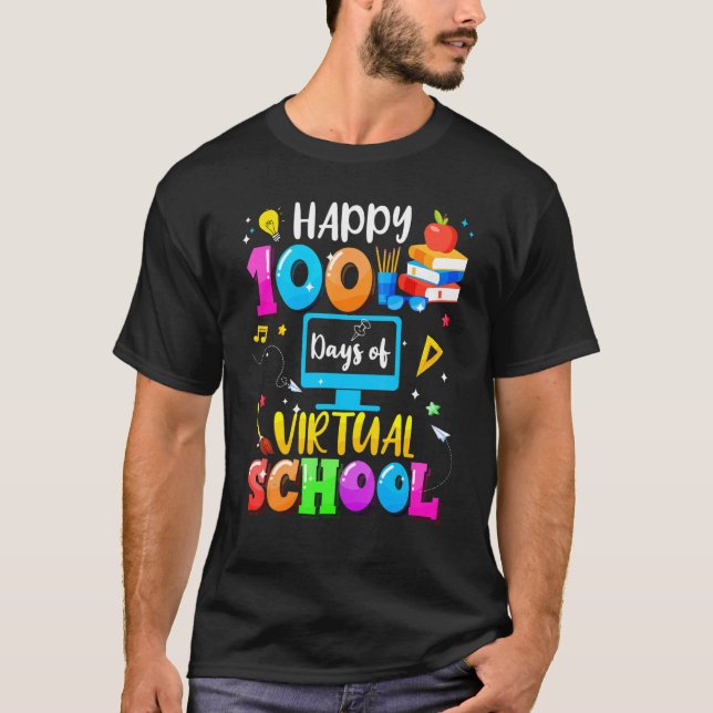 Happy 100 Days Of Virtual School Smarter Student A T Shirt (Framsida)