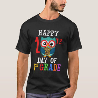 Happy 100Th Day Of First Grade Owl Teacher And Stu T Shirt