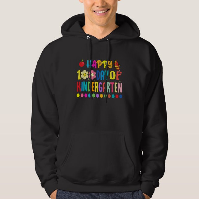 Happy 100th Day of Kindergarten Cute Student Teach Hoodie (Framsida)