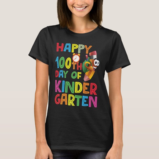 Happy 100th Day Of Kindergarten  Pencil 2023 T Shirt (Framsida)