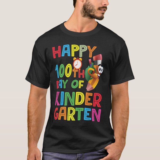Happy 100th Day Of Kindergarten  Pencil 2023 T Shirt (Framsida)
