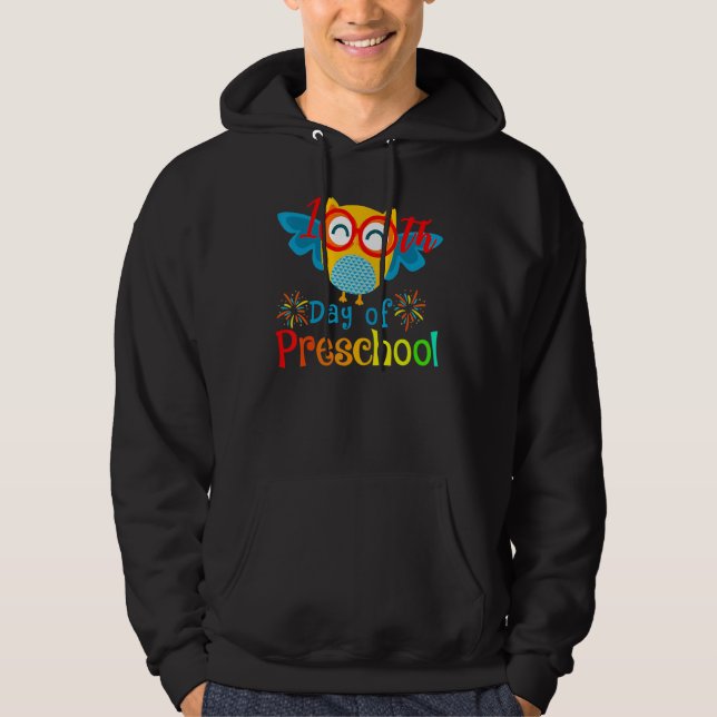Happy 100th day of School  100 days of Preschool T Hoodie (Framsida)