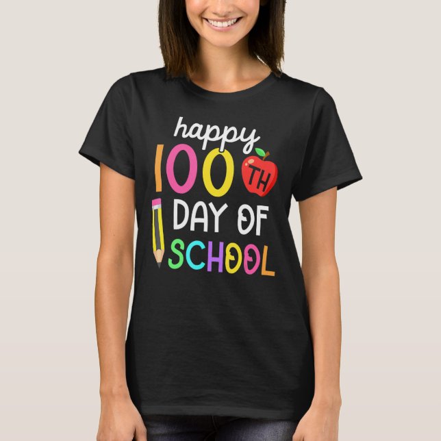 Happy 100th Day Of School 100 Days Of School Smart T Shirt (Framsida)