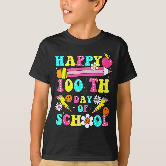 Happy 100th Day Of School 100 Days Of School Teach T Shirt (Framsida)
