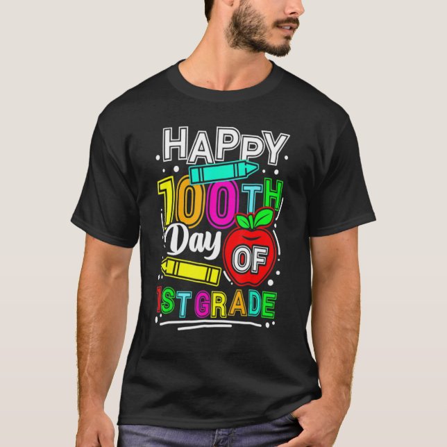 Happy 100th Day Of School 100 Days Smarter Cute 1s T Shirt (Framsida)