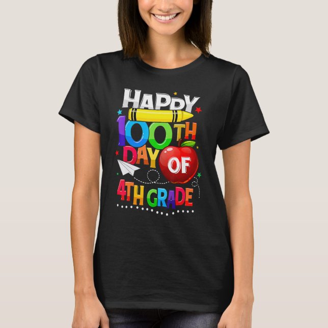 Happy 100th Day Of School 100 Days Smarter Cute 4t T Shirt (Framsida)