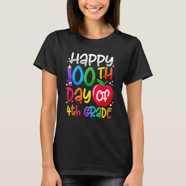 Happy 100th Day Of School 100 Days Smarter Cute 4t T Shirt (Framsida)