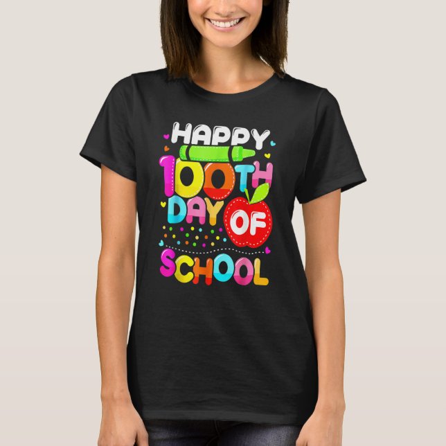 Happy 100th Day Of School 100 Days Smarter Cute Te T Shirt (Framsida)