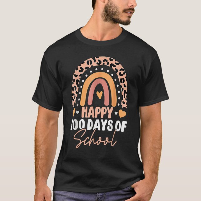 Happy 100th Day Of School 100 Days Smarter Rainbow T Shirt (Framsida)