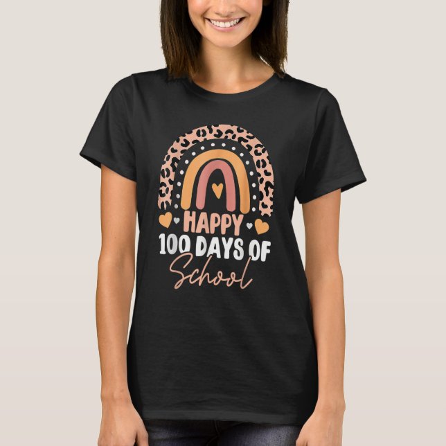 Happy 100th Day Of School 100 Days Smarter Rainbow T Shirt (Framsida)